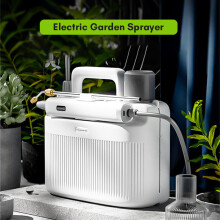 5L Electric Garden Sprayer Pump Sprayer with 2200mAh Rechargeable Battery Plant Mister with 2 Alternative Spray Lances USB Automatic Watering Can