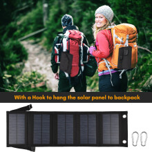 Panel solar plegable de 10 W, panel solar portátil de alta eficiencia con puerto USB.
