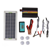Conjunto de painéis solares de silício policristalino de 30 W com controlador de carga MPPT, inversor de 1000 W DC 12 V para AC 220 V.