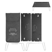 Table de camping pliante, portable, en alliage d'aluminium, ultra-légère, mini table pliante multifonctionnelle, noire
