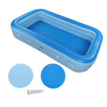 Aufblasbarer PVC-Pool, tragbar, dickwandig, zum Aufblasen, für den Außenbereich, Lounge-Pool für Kinder und Erwachsene, blau-weiß