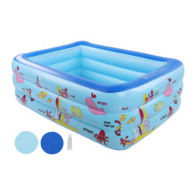 Aufblasbares Kinderbecken, Familien-Schwimmbad, aufblasbare Lounge, Pool, Cartoon-Kinder, Heim- und Outdoor-Spielzeug, blau, 3-lagig