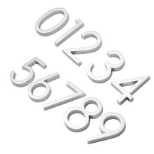 10Stk Zahl 0-9 Aufkleber Selbstklebende Verchromung Türschilder