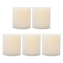 Conjunto de 5 cartuchos de esponja para filtro de piscina, reutilizáveis e laváveis, para manutenção de bombas de filtro, brancos.