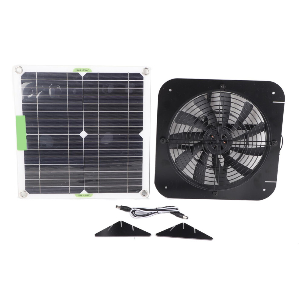100W 18V Solar Panel Powered Exhaust Fan 13.5 Inch Solar Powered Attic Ventilator For Pet House Chicken Coop Rv Greenhouse 3786569737355