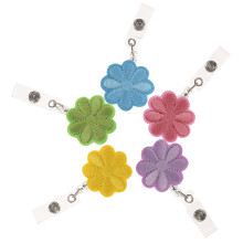 5Stk Blumen Abzeichenhalter Mit Clip Für ID Namensschild Ausziehbar