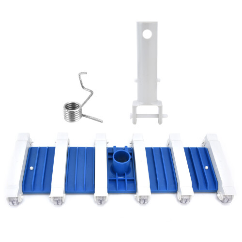 Cabeça de sucção para piscina flexível, resistente e multifuncional, com rodas e escova lateral.