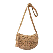 Paper Yarn Straw Geflochtene Tasche 1 Stk 8,7x7,5x1,2 Zoll