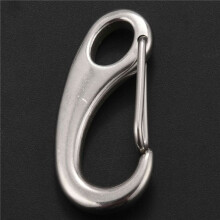 4PCS Boat Marine Stainless Steel Egg Shape Spring Snap Hook Clips Quick Carabiner Outdoor Buckle