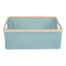 Stackable Storage Baskets Blue Plastic 1pack Bathroom Use