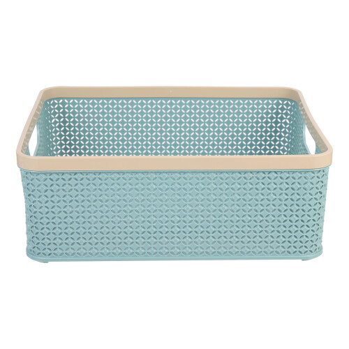 Stackable Storage Baskets Blue Plastic 1pack Bathroom Use