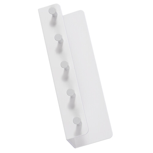 5Pcs Durable White Wall Mounted Key Storage Holder with Adhesive Tray