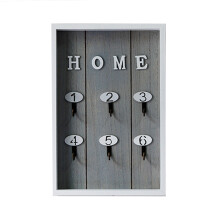 Nordic Style Wooden Key Box Wall Mounted Lock Storage Shelf Grey