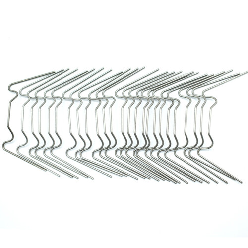 50Pcs Durable Silver Garden Stakes W-Shaped Nails for Tent Anchoring