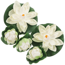 5pcs Fashion And Creative Artificial Pond Plants Lotus Lilies (White)