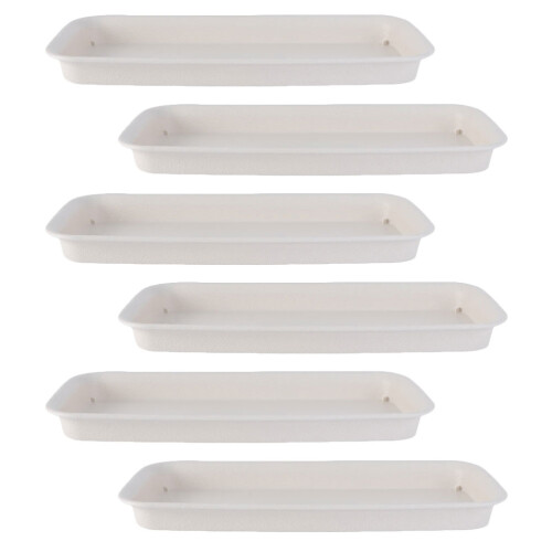 6Pcs Rectangular Plant Pot Plates Lightweight Gardening Water Trays