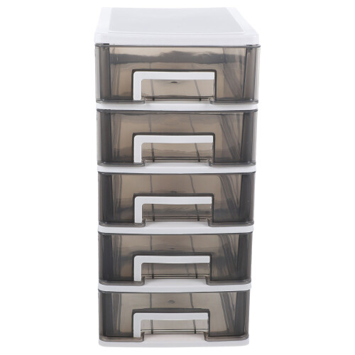 2Pcs Durable Black Plastic Desktop Storage Drawers Multi-Purpose Box