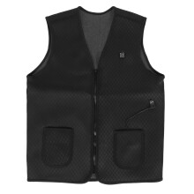Unisex outdoor warm vest met 8 verwarmingszones en 3 temperatuurstanden, elektrisch verwarmd via USB, zwart XXL