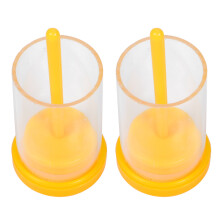 4Sets Practical Yellow Plastic Bee Marking Bottles for Beekeeping