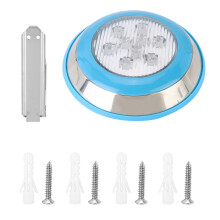Luminária subaquática LED de 9W com corpo em aço inoxidável, classificação IP68 à prova d'água, para piscinas, 12V, montagem na parede.