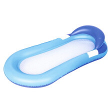 Boia inflável individual para piscina, espreguiçadeira flutuante, brinquedo aquático para homens e mulheres, azul.