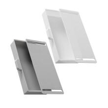 2Pcs White PP Under Desk Drawers Nail-Free Hidden Storage Boxes