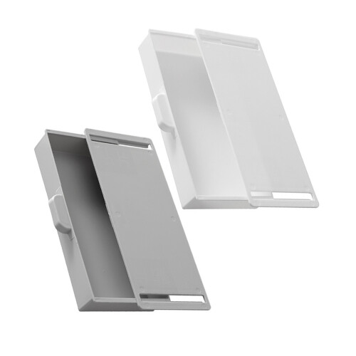 2Pcs White PP Under Desk Drawers Nail-Free Hidden Storage Boxes