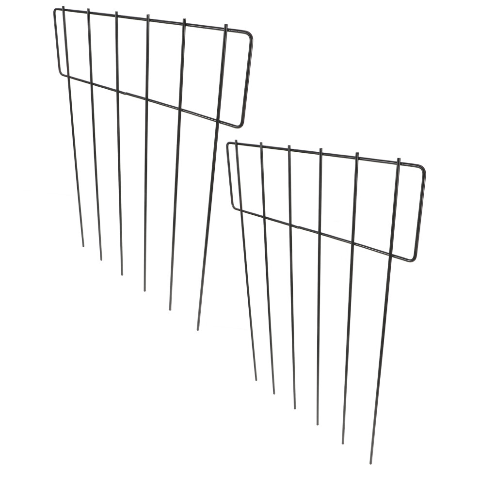 2Pcs Black Iron Garden Fence Sturdy Outdoor Dog And Animal Barrier 3302787380847