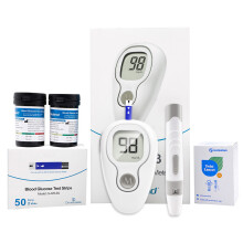 Blood Glucose Meter with 50 Test Strips Glucometer Kit Code Free Diabetes Test with Lancets Blood Sugar Monitor Mg/dL