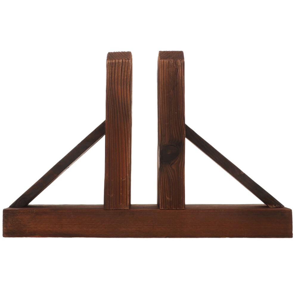 Dark Brown Wood Fence Holder For Stable Yard Garden Fences 3302673839763