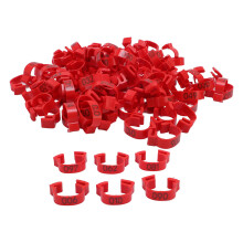 100 stuks kippenpootringen 20 mm 001 tot 100 genummerde identificatielabels voor kuikens, eenden, duiven, ganzen en kwartels.