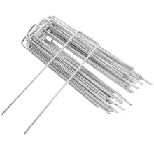 150Pcs Silver Garden Ground Pegs Metal Stakes for Turf Sod Fabric