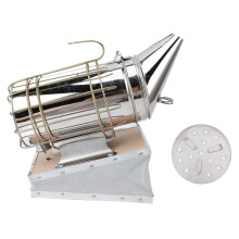 Fumoir à ruche en acier inoxydable et bois massif, avec filtre, pour apiculteur (couleur or).