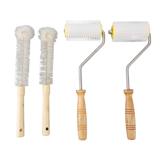 4PCS Honey Extractor Uncapping Needle Roller Wood Handle Honey Uncapper Tools for Extracting Beekeeping Equipment