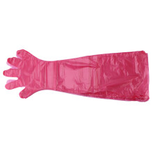 100Pcs Long Arm Disposable Plastic Gloves Safe Reliable Multipurpose Veterinary Long Gloves for Field Dressing Red