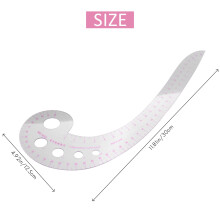 11,8 Inch Lange Kommavormige Plastic Transparante Franse Curve-Liniaalspline