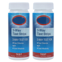 2 Bottles 3 in 1 Water Test Strips Free Chlorine PH Value Total Alkalinity Test Paper for Aquarium