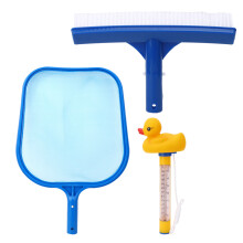 Cleaning Brush Leaf Skimmer Bath Thermometer for Swimming Pool Fountain Hot Tub
