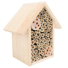 Casa para abejas colgante, inofensiva, ecológica, de madera, hábitat para abejas, para jardín o patio exterior.