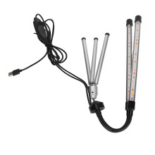 LED Plant Growth Light 5W 5V 2 Head Full Spectrum Indoor Plant Growing Lamp for Flowers Fruits Vegetables