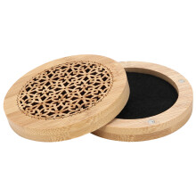 Innovative Hollow Bamboo Incense Burner Box Ornament for Incense Sticks Cones 9.5x9.5x2.5cm