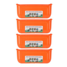 4er-Set große Hühnerfuttertröge mit Clips zum Aufhängen am Zaun, auch geeignet für Ziegen, Enten, Gänse und andere Nutztiere, orange