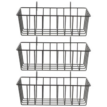 12Pcs Anti-Rust Black Hanging Wire Baskets Multi-Use Wall Storage