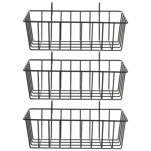 12Pcs Anti-Rust Black Hanging Wire Baskets Multi-Use Wall Storage