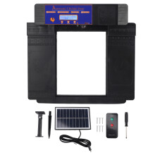 Solar Automatic Chicken Coop Door Professional Infrared Prevents Pinch Multi Modes Auto Coop Door with Timer Light Sensor and Remote Control Black
