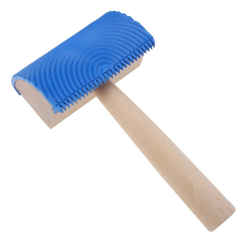 Rubber Wood Grain Tool Blue for Easy Reusable DIY Wall Decoration