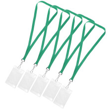 5 Sets Id Badge Holder With Lanyard For Credit And College Id Cards