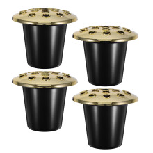 4 pcs lotus 16-hole plastic floral vases for gravesite decorations