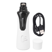 Aparador de unhas elétrico portátil com luz LED e 3 velocidades para animais de estimação, ideal para cães e gatos.