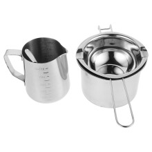 2Sets Silver Double Boiler Set for Wax Melting and Chocolate Cooking